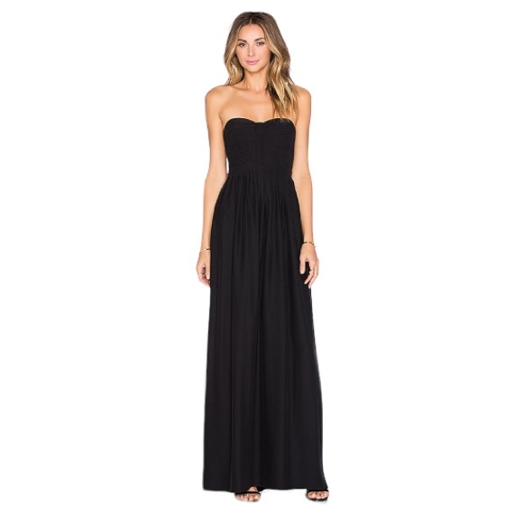 PARKER BLACK BAYOU Black Silk Maxi Dress Evening Gown Size 6 - Picture 1 of 14